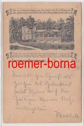 73004 Vorläufer Ak Erichsruh a. Bentherberge Gasthof Ernst Rehbock 1895