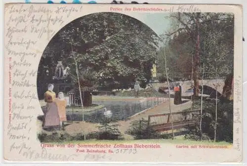 85998 Ak Gruss von der Sommerfrische Zollhaus Bieberstein 1903