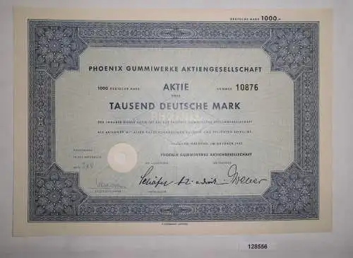 1000 Mark Aktie Phoenix Gummiwerke AG Hamburg-Harburg Oktober 1952 (128556)