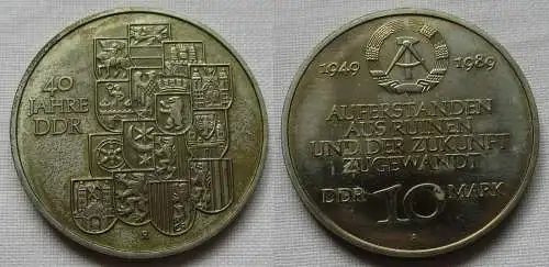 DDR Gedenk Münze 10 Mark 40.Jahrestag der DDR 1989 (104643)