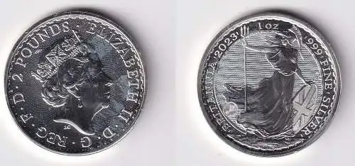 2 Pfund Großbritannien Britannia 2023 1 Unze Feinsilber 1 Oz .999 (166440)