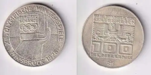 100 Schilling Silber Münze Österreich 1976 Winter Olympiade Innsbruck (156434)