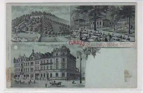 67394 Mondscheinkarte Gruß aus Zechel´s Höhe Deuben bei Dresden 1901