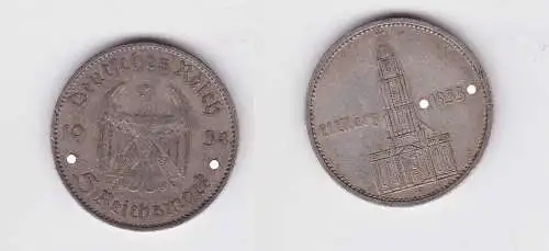 5 Mark Silber Münze 3. Reich Garnisonkirche mit Datum 1934 A Jäger 356 (157193)