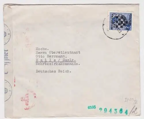 902236 Zensurbrief Kroatien Dr. Hütter an Wehrbezirkskommando Halle 1941