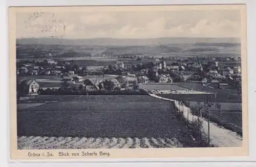 906130 Ak Grüna in Sachsen Blick von Scherfs Berg 1936