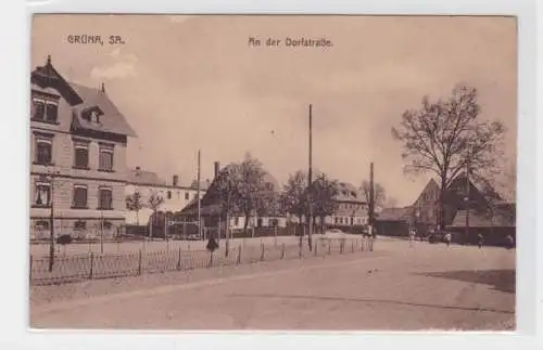 906452 Ak Grüna Sachsen - An der Dorfstraße 1927