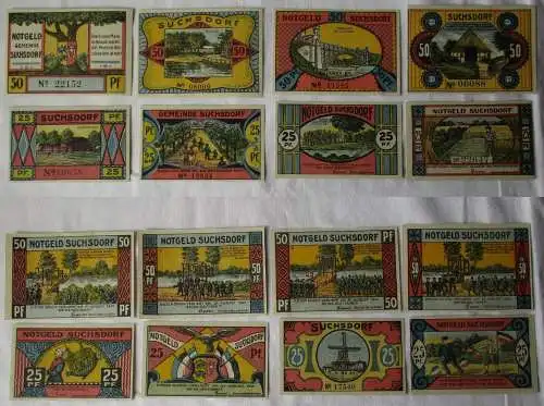 8 Banknoten Notgeld Gemeinde Suchsdorf (1921) (111792)