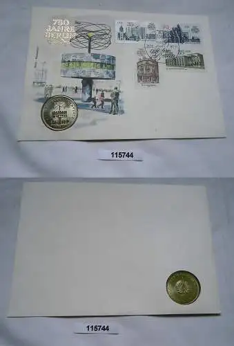 DDR Numisbrief mit 5 Mark 750 Jahre Berlin Alexanderplatz 1987 (115744)