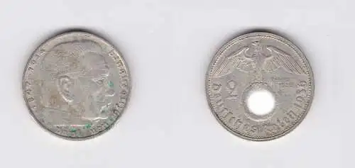 2 Mark Silber Münze 3.Reich Hindenburg 1936 G Jäger 366 (134867)