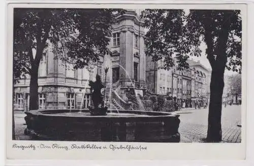 69906 Ak Liegnitz (Legnica) - Am Ring, Ratskeller und Giebelhäuser 1938