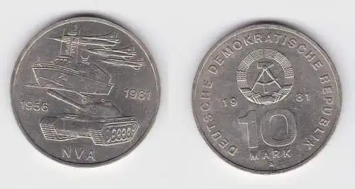 DDR Gedenk Münze 10 Mark 25 Jahre Nationale Volksarmee NVA 1981 Stgl. (123922)