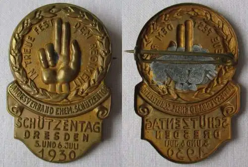 Seltenes Abzeichen Schützentag ehemliger 108er Schützen Dresden 1930 (120083)