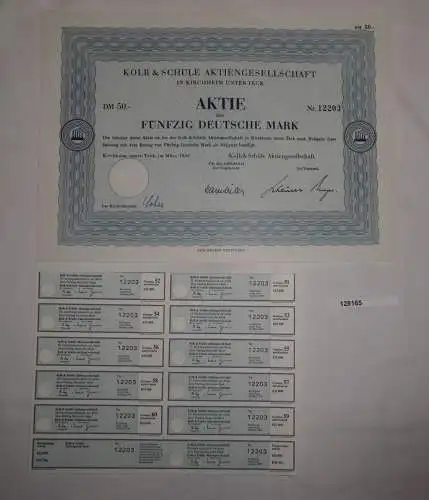 50 Mark Aktie Kolb & Schüle AG Kirchheim unter Teck März 1969 (128165)