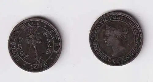 1/2 Cent Kupfer Münze Ceylon Sri Lanka 1870 Victoria (158657)