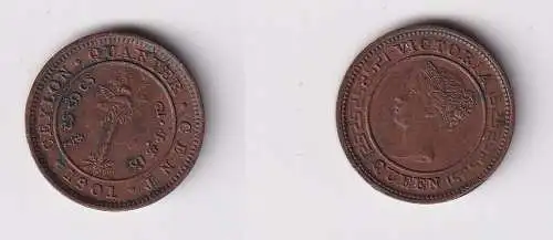 1/4 Cent Kupfer Münze Ceylon Sri Lanka 1901 Victoria (156843)