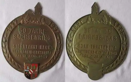 Plakette 30 Jahre Sachsenring Sternfahrt nach Hohenstein-Ernstthal 1957 (146681)