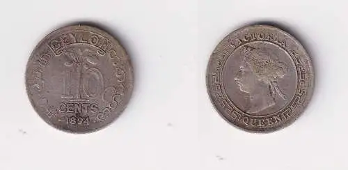 10 Cents Münze Ceylon 1894 Victoria (150523)