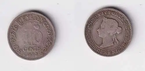 10 Cents Münze Ceylon 1893 Victoria (159372)