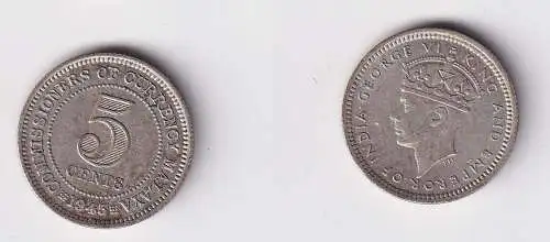 5 Cents Münze Malaya 1945 Georg VI. (151599)