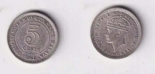 5 Cents Münze Malaya 1945 Georg VI. (146528)