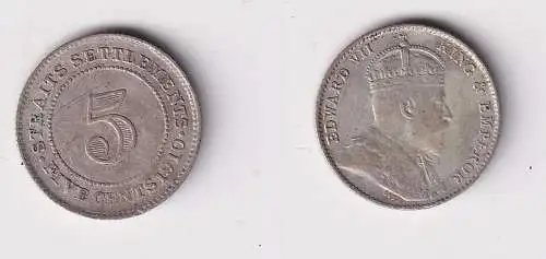 5 Cents Silber Münze Straits Settlements 1910 Edward VII. (145572)