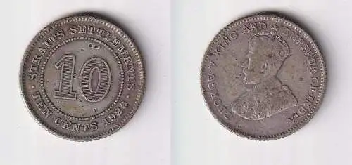 10 Cents Silber Münze Straits Settlements 1926 Georg V. (149268)