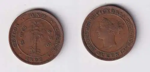 1 Cent Kupfer Münze Ceylon Sri Lanka 1892 Victoria (131165)