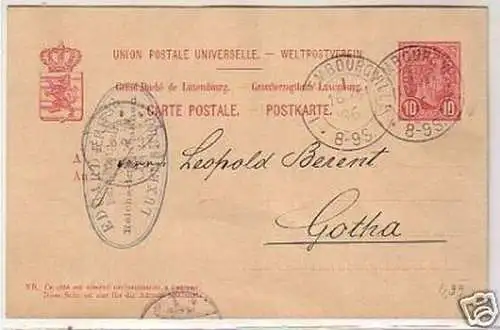 34023 Ganzsachen Postkarte Luxemburg 10 Cent. 1896