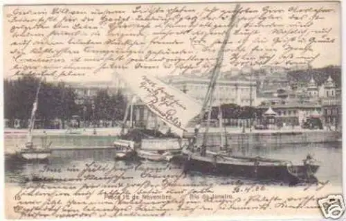 20881 Ak Rio de Janeiro Brasilien Segelboote 1906