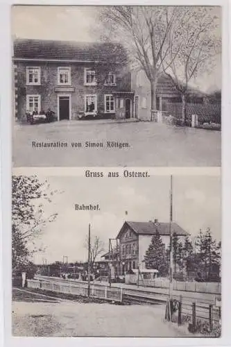 91836 Mehrbild Ak Gruß aus Ostenet Restauration von Simon Röttgen, Bahnhof 1911