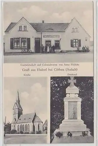 47275 Mehrbild Ak Gruß aus Elsdorf bei Cöthen (Anhalt) Gastwirtschaft um 1920