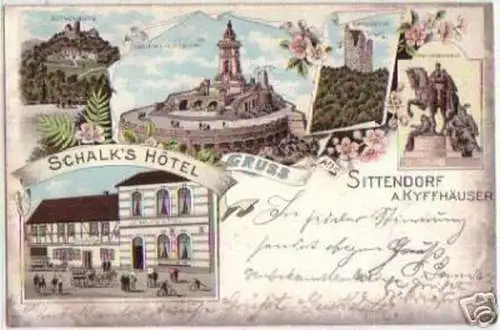 10696 Ak Lithographie Gruß aus Sittendorf Hotel 1900