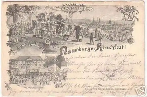 03923 Ak Gruß vom Naumburger Kirschfest 1904