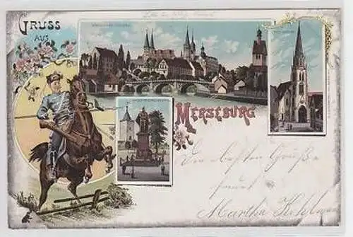 42114 Ak Lithografie Gruss aus Merseburg 1898