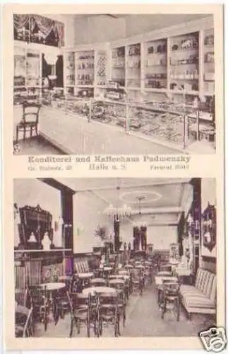 25177 Ak Halle a.S. Konditorei und Kaffeehaus 1933