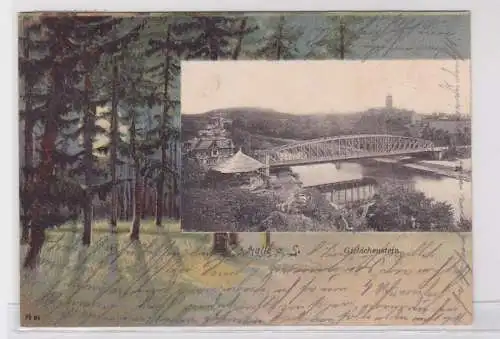 92232 AK Halle an der Saale - Giebichensteinbrücke 1900