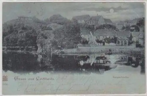 47285 Mondscheinkarte Gruß aus Cröllwitz Bergschenke 1898