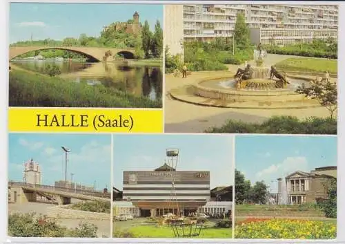 61537 Mehrbild Ak Halle Neustadt Bahnhof, Magistrale usw. 1983