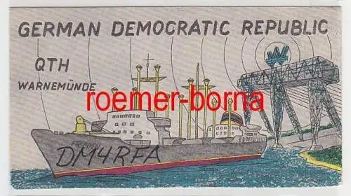 70564 QSL Karte Funker Funkamateur DDR QTH Warnemünde DM4RFA 1966