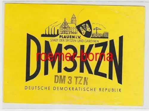 73845 QSL Karte Funker Funkamateur DDR Plauen Stadt der Spitzen 1959