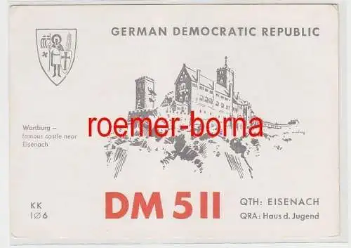 72876 QSL Karte Funker Funkamateur DDR Wartburg Eisenach 1972