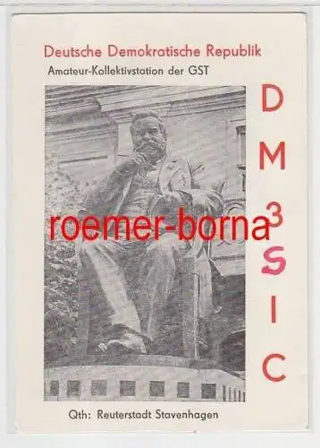 73860 QSL Karte Funker Funkamateur DDR Stavenhagen Kollektivstation der GST 1976