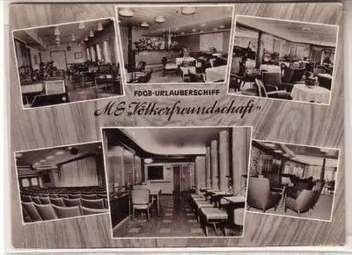 60518 Mehrbild Ak FDGB Urlauberschiff MS "Völkerfreundschaft" 1960