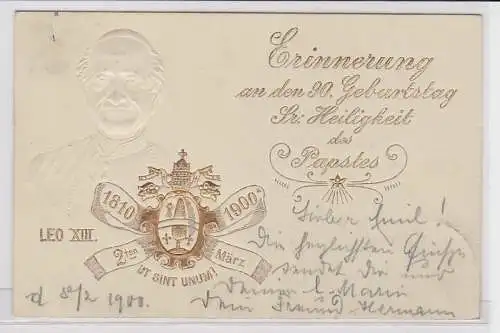 84146 Ak Erinnerung an den 90. Geburtstag des Pabst Leo XIII 1900