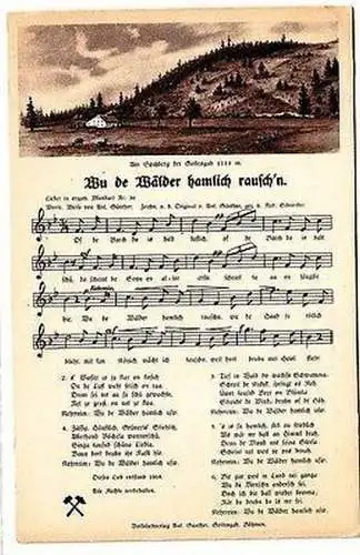 60718 Anton Günther Lied Ak "Wu de Wälder hamlich rausch´n." um 1930