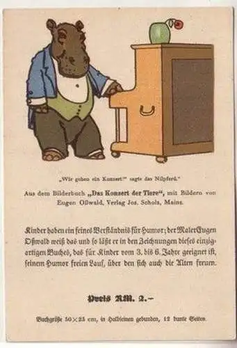 61028 Reklame Ak für das Bilderbuch "Das Konzert der Tiere" um 1930