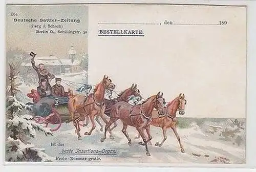 64121 Reklame Ak "Die Deutsche Sattler Zeitung" Berlin um 1895