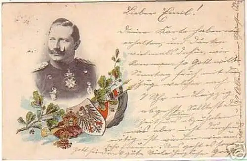 15368 Ak Lithographie Kaiser Wilhelm II 1901