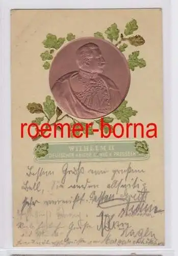 80921 geprägte Ak Wilhelm II Deutscher Kaiser König v. Preussen 1907